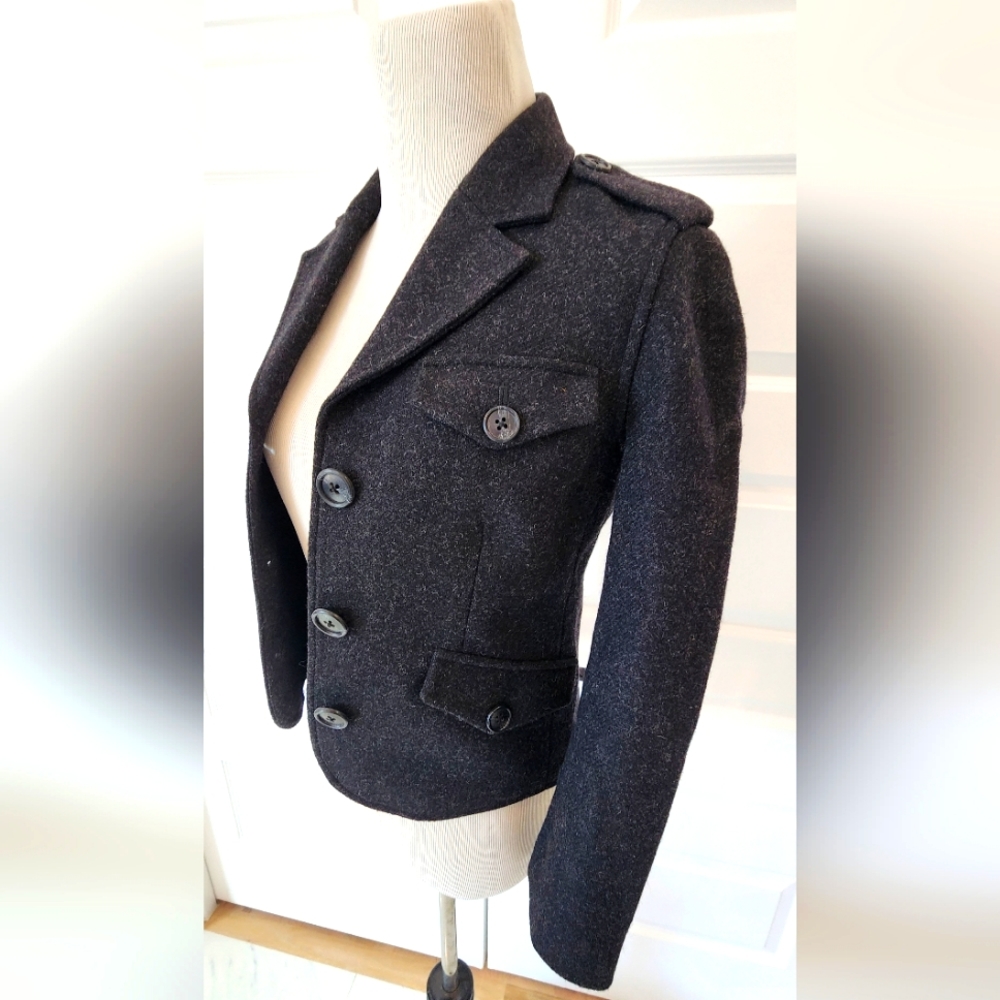 Blues Heroes Gray Wool-blend Street-Military style JacketXS